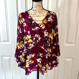 Maroon Floral Blouse